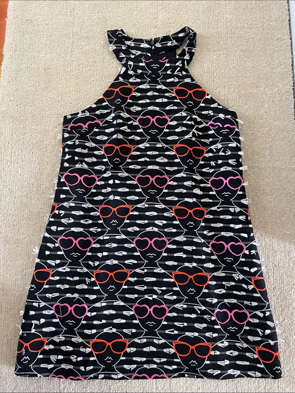 Hutch Black Midi Dress with Pink & Orange Sunglasses Print